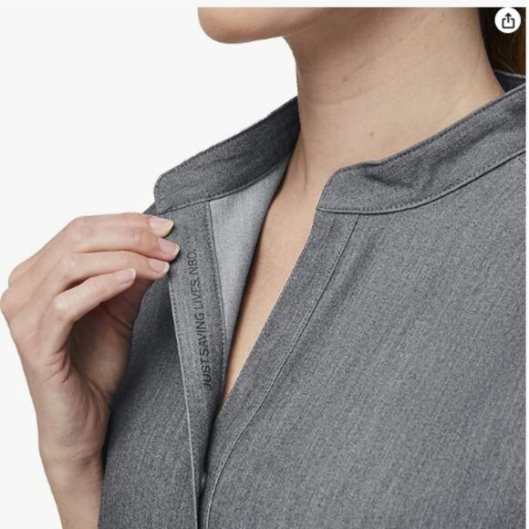 FIGS Rafaela Oversized Scrub Top for Women — Graphite, M - Picture 2 of 5